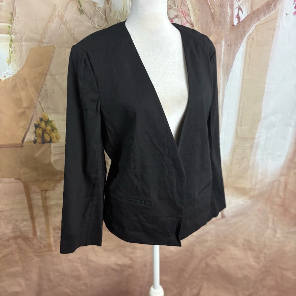 NEW Theory Women's linen Benefield Blazer Jacket - Picture 5 of 11